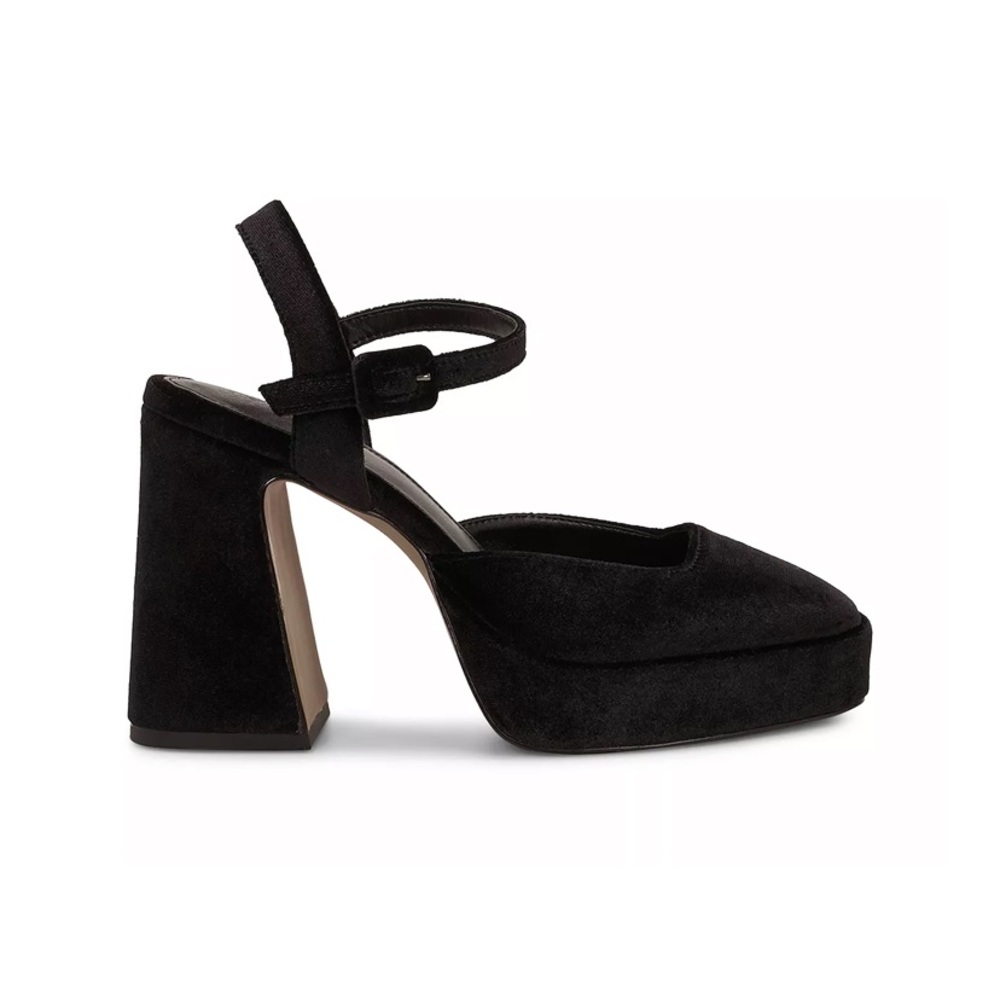 Vince Camuto black velvet pumps